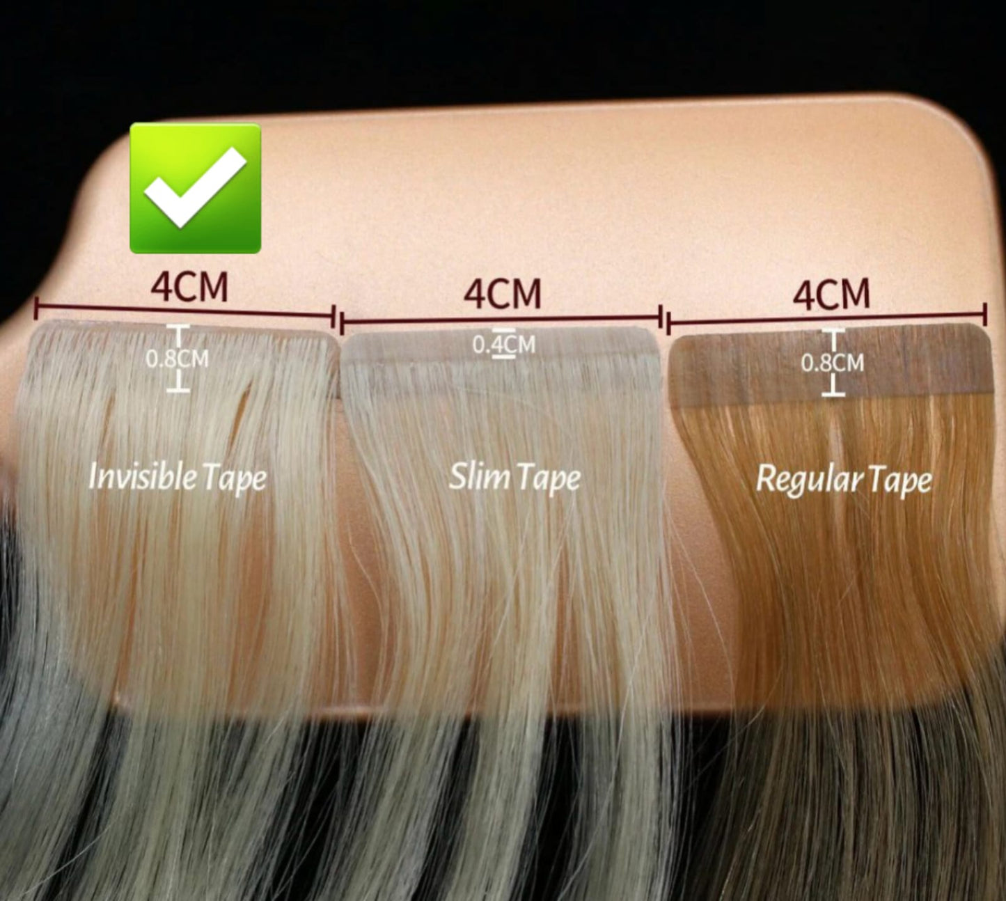 Invisible Tape in 20pcs (50g - 23 Length) Straight